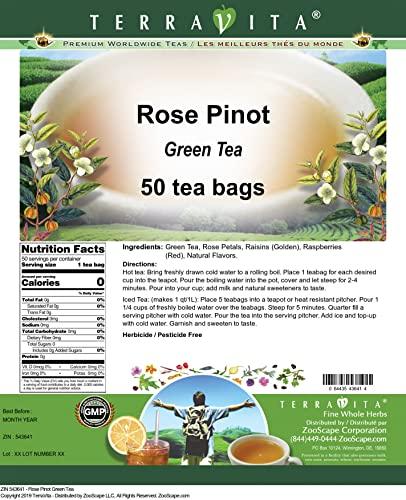 TerraVita Rose Pinot Green Tea (50 tea bags, ZIN: 543641) - 2 Pack