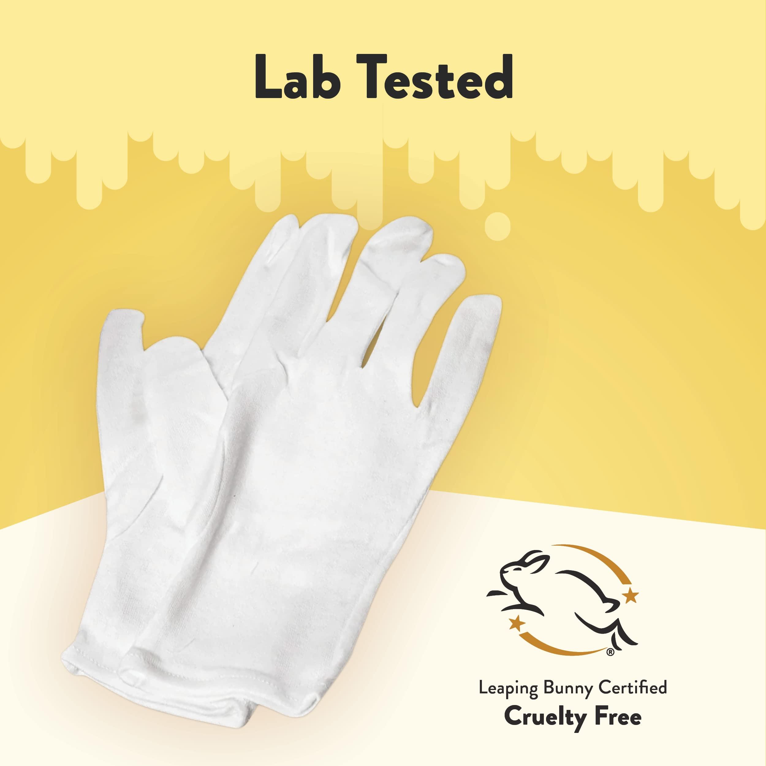 ECZEMA HONEY ECZEMA HONEY Premium 100% Cotton Gloves - Washable & Reusable Overnight Dry Hands Treatment - White Cotton Gloves for Eczema (24 Pairs)