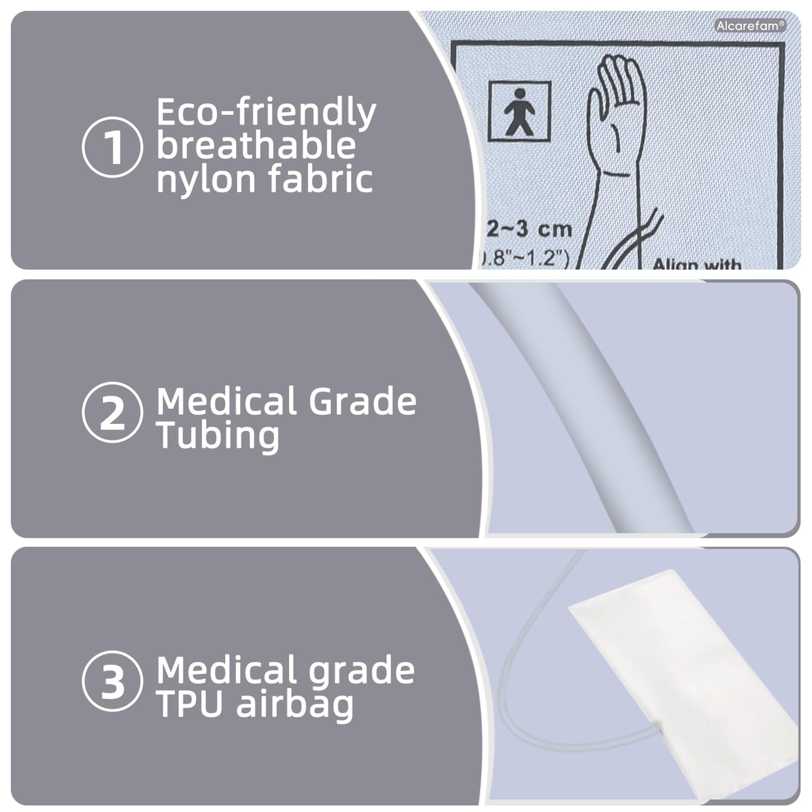 Alcarefam Alcarefam Extra Large Blood Pressure Cuff, 9-21 (22-54CM) XL Cuff Compatible with Omron BP Monitor, Replacement X-Large Cuff for Adult Big ARM, with 6 Connectors