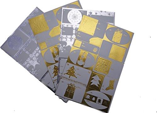 Paper and Presents Gift Tags For Christmas 48 Gold and Silver Foil Xmas Gift Tag Stickers Looks Great on Gift Boxes, Wrapping Paper, Gift Bags, Tissue Paper