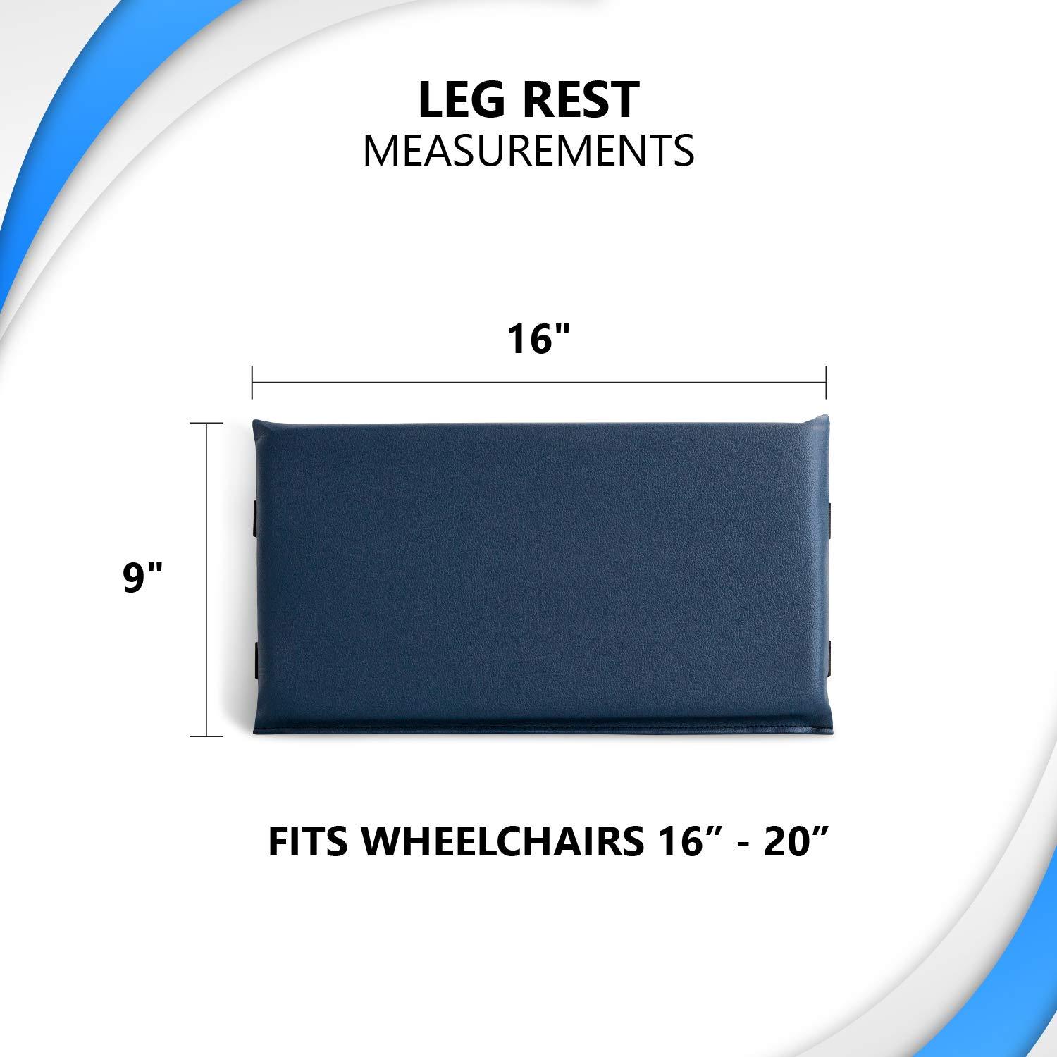 NYOrtho NYOrtho Wheelchair Leg Rest Cushioned Pad, 16x9 Inches - Premium Calf Pad with Wipe-Clean Vinyl Cover and Quick-Release Straps - Leg Support pad to Prevent Feet from Slipping Behind Footrests