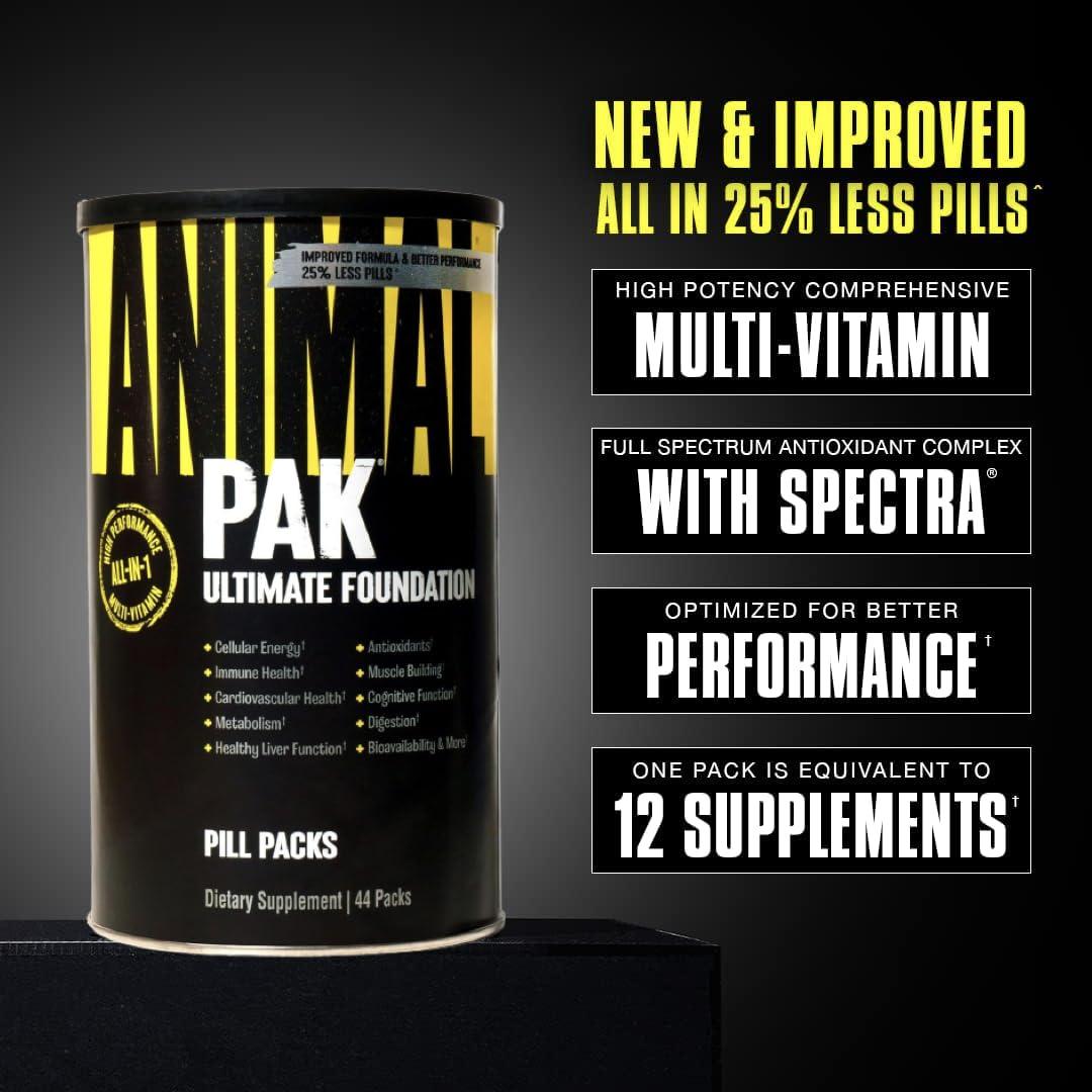 Animal Animal 100% Whey Protein Powder Whey Blend for Pre- or Post-Workout & Pak - Convenient All-in-One Vitamin & Supplement Pack