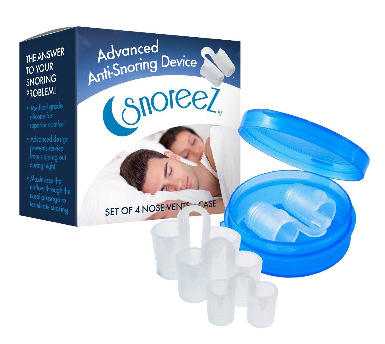 SnoreeZ(TM) SnoreeZ(TM) Anti-Snore Premium Nose Vent – Snoring Solution – Stop Snoring Aid Naturally And Instantly – Simple Effective Anti-Snore Device - Set of 4