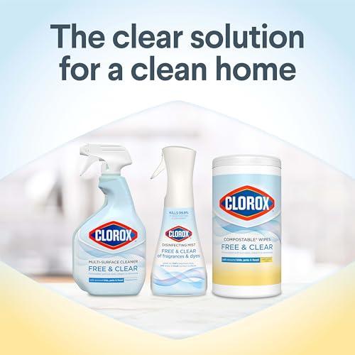 Clorox Clorox Free & Clear Compostable Cleaning Wipes, Light Lemon Scent, 75 Count (Package May Vary)
