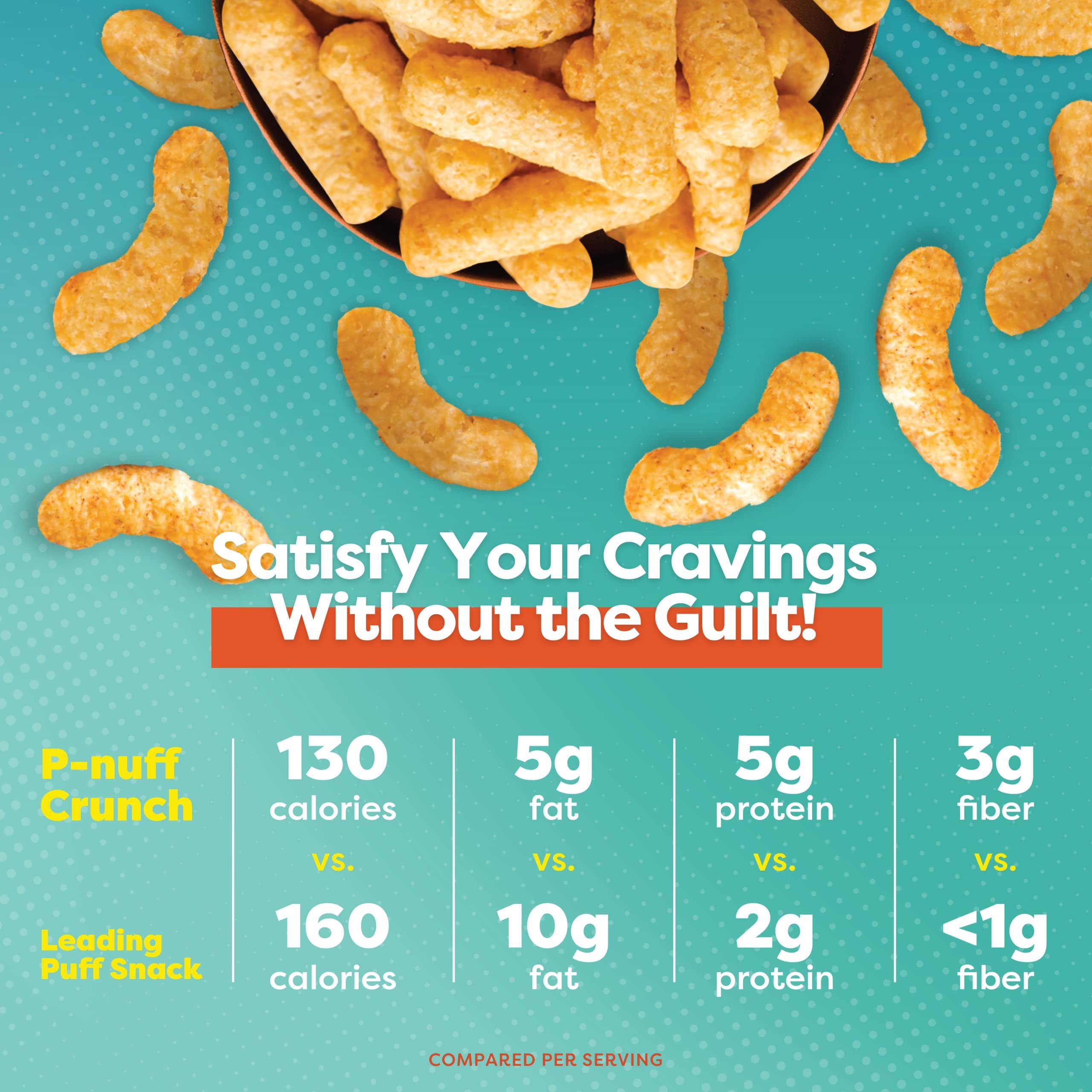 P-Nuff Pnuff Crunch Peanut Butter Puffs - Healthy Snacks, Low Calorie Snacks, Gluten Free Snacks, Vegan, High Protein, Keto, Office Snacks, Low Sugar, as Seen on Shark Tank - Original, 1 Oz Bag (Pack of 12)