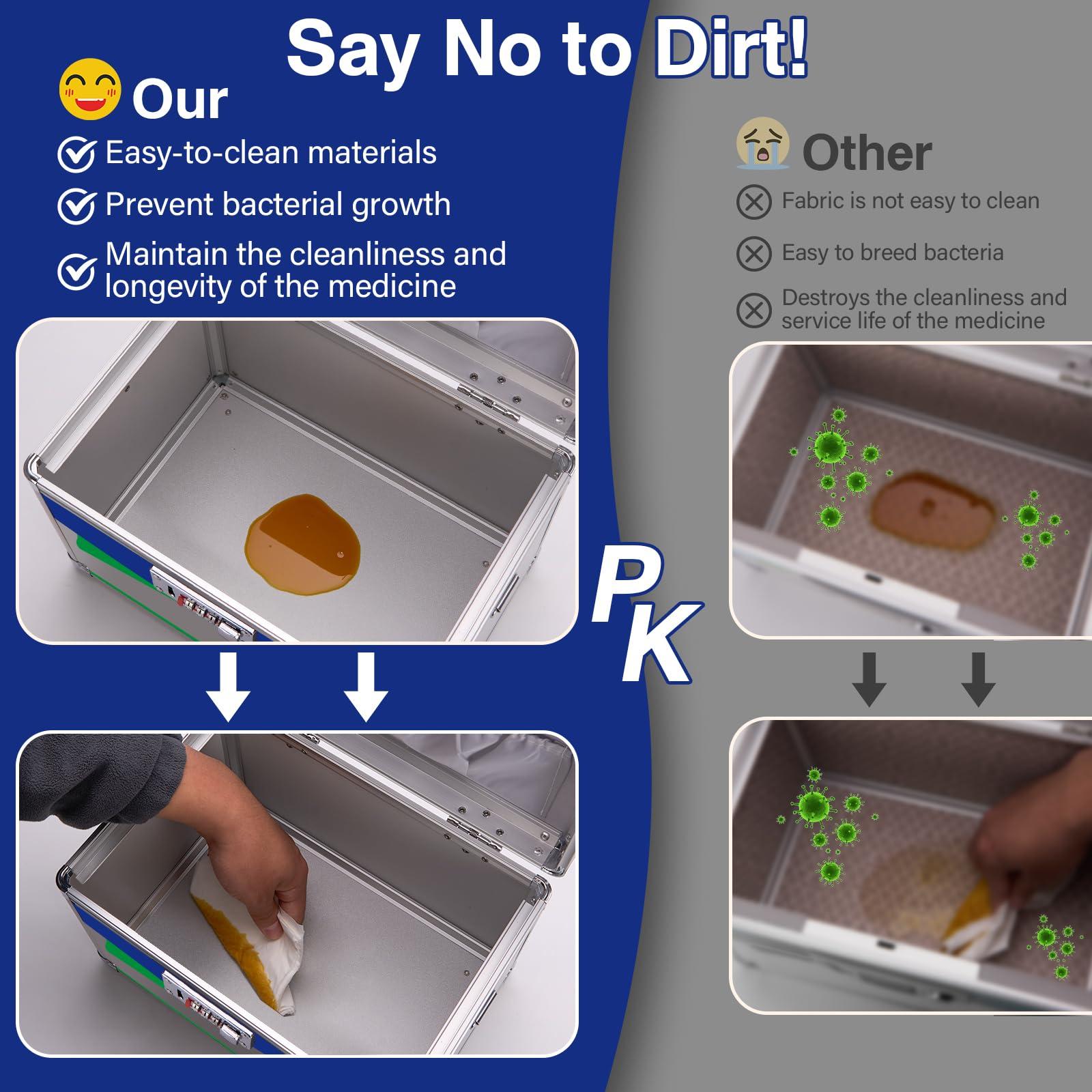 GODLONSEN GODLONSEN Medicine Lock Box With Combination Lock - 13.4 x 7.6 x 8.2 Inches - First Aid Safe Medication Storage Box, Medications and Personal Items, Safe Box for Home and Outdoor - Silver