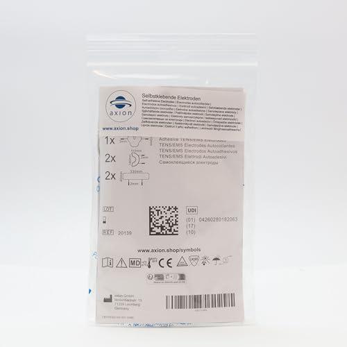 Axion Axion Adhesive Electrode Set Ideal Shape for TENS Therapy on The Neck, Back and Shoulders with 5 Electrode Pads | Reusable Self-Adhesive Electrodes for TENS Units