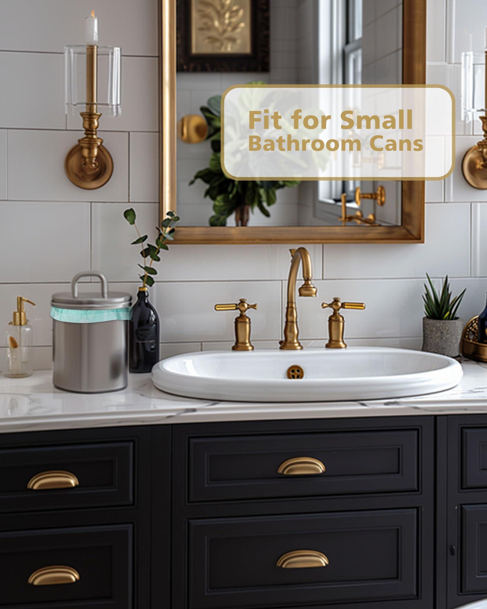 AYOTEE Small Compost Bags 1.2 Gallon 125 Count, AYOTEE Drawstring Mini Trash Bags, Strong Small Compostable Trash Bags Small Bathroom Trash Bags for Home Kitchen Office Fit 4.5-5 Liter Trash Can, 1-1.5 Gal