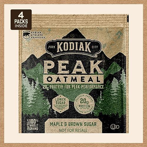Kodiak Cakes Kodiak Cakes Peak Instant Oatmeal Packets, Maple Brown Sugar, High Protein,100% Whole Grains, 6 box with 4 packets each (Total of 24 packets)