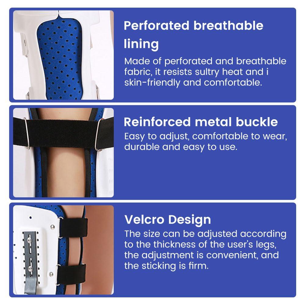GARCAN Knee Joint Fixed Brace Full Leg Brace Adjustable Knee Support Immobilizer Breathable Thigh Knee Ankle Foot Supports Orthosis Soft and Breathable Helps to Improve Balance Leg Stre,Right,L