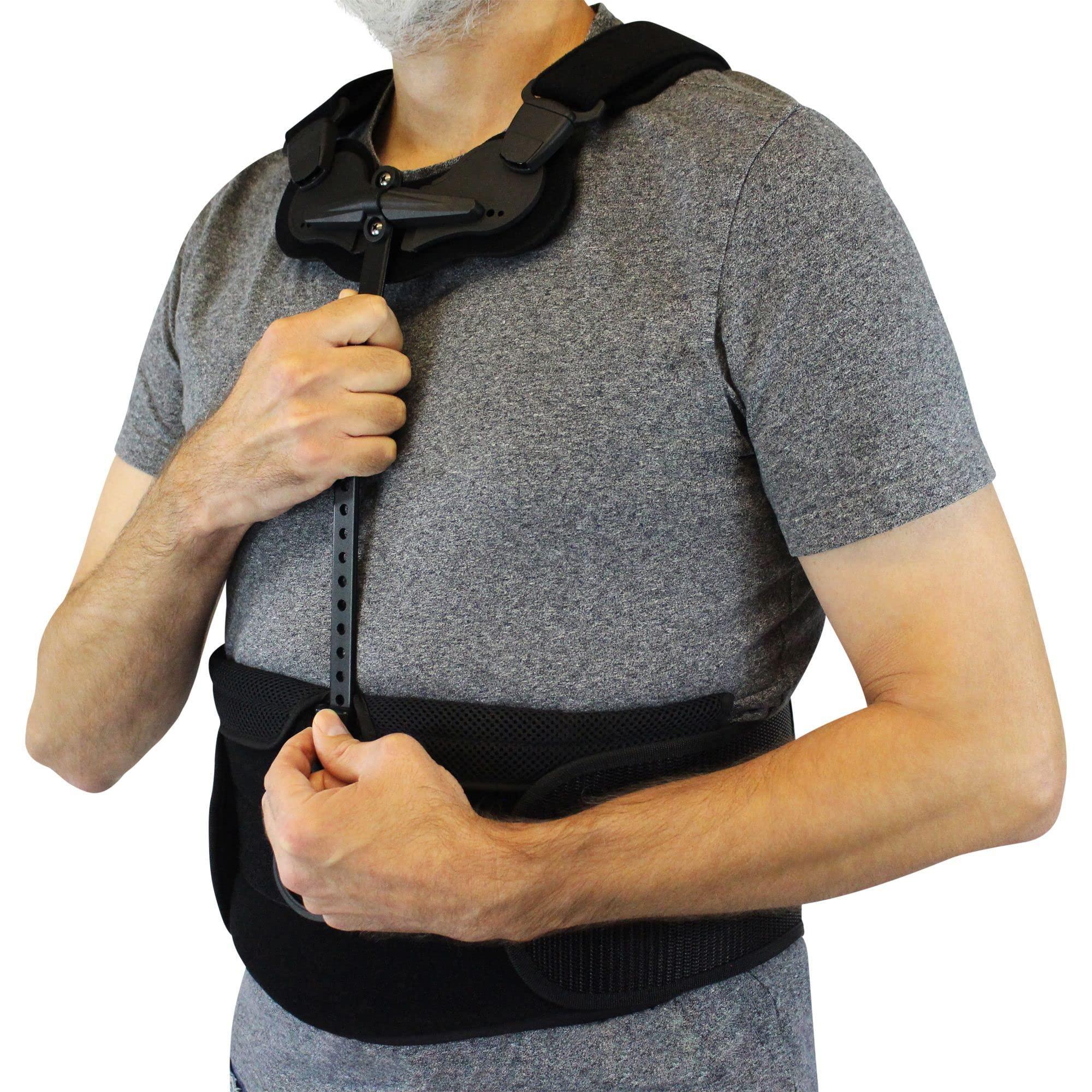 Cybertech Medical TLSO Thoracic Full Back Brace - Treat Kyphosis, Osteoporosis, Compression Fractures, Upper Spine Injuries, and Pre or Post Surgery with This Hard Lumbar Support for Men and Women (Large)