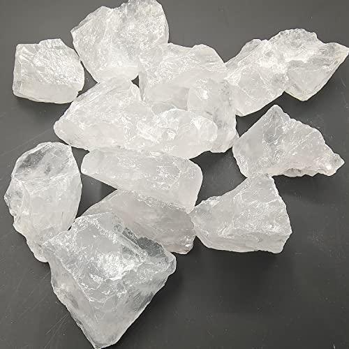 HaoChong HaoChong 250g White Quartz Rough Stones BulkNatural Raw Quartz Crystal Fountain Rocks for Cabbing,Tumbling,Polishing,Wrapping, Reiki,Aquarium Decoration,Healing Crystals(White)
