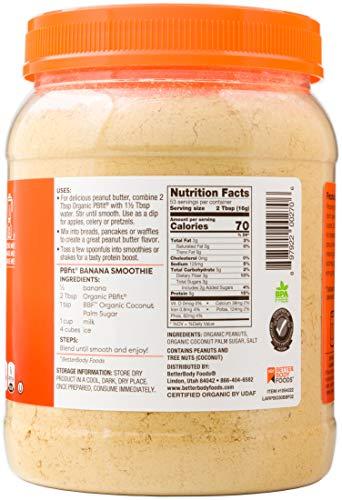 PBfit PBfit All-Natural Organic Peanut Butter Powder, 30 Ounce, Peanut Butter Powder from Real Roasted Pressed Peanuts, Good Source of Protein, Organic Ingredients