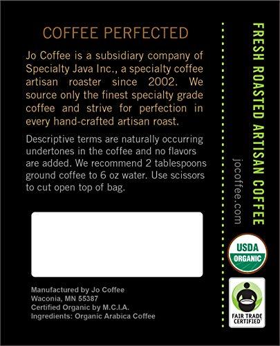 Jo Coffee NO FUN JO DECAF: 2 lb, Organic Decaf Coffee, Whole Bean, Swiss Water Process, Fair Trade Certified, Medium Dark Roast, 100% Arabica Coffee, Certified Organic, Chemical Free Gluten Free, Decaf Espresso