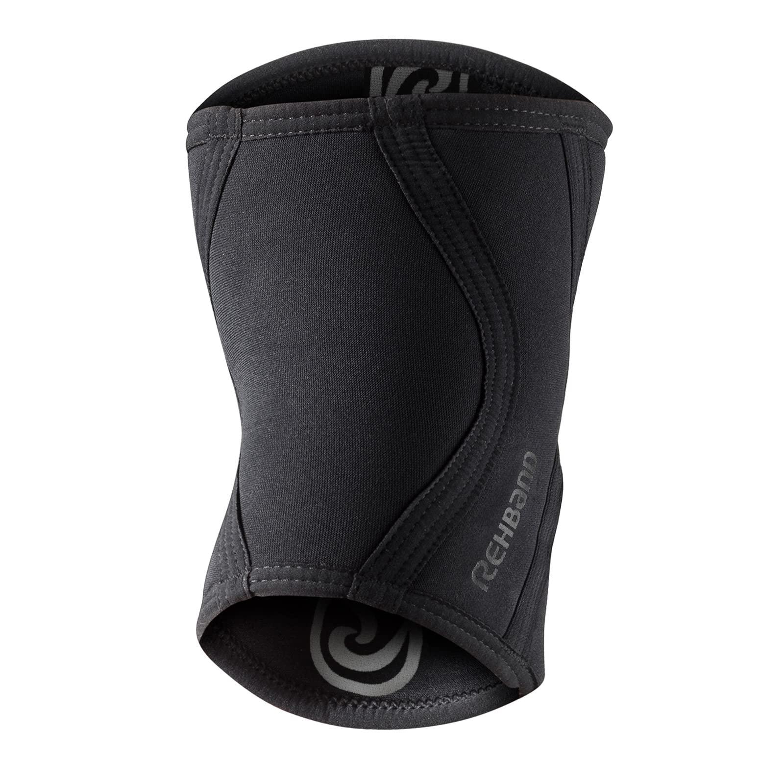 Rehband Rehband Elbow 5mm Compression Sleeve, Neoprene Elbow Sleeves for Weightlifting, Anatomical Design, Non-Slip & Close Fitting, Elbow Support Unisex, Colour:Carbon/Black - 1 Pair, Size:Medium