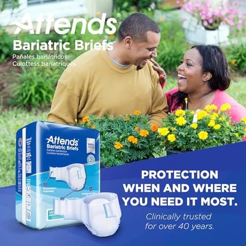 Attends Attends Bariatric Incontinence Disposable Briefs, XX-Large, 63\"-70\" Waist with Tab Closures, Ultimate Absorbency and Leakage Protection, 48ct Case