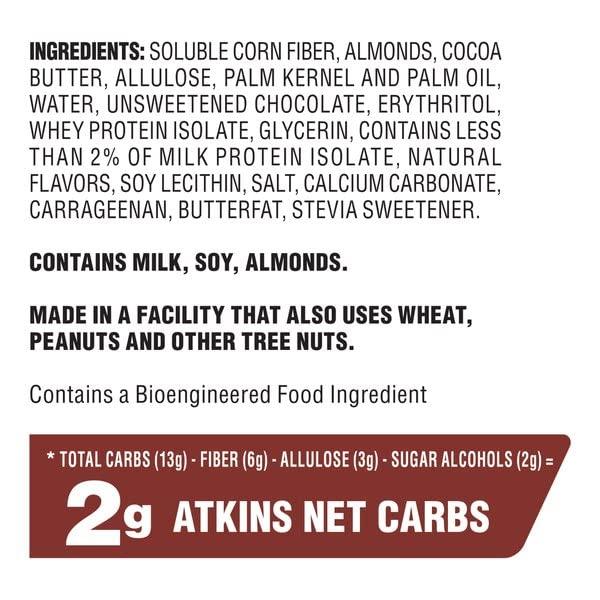 Atkins Atkins Caramel Almond Clusters, Gluten Free, High in Fiber, 1g Sugar, 2g Net Carb, Keto Friendly, 20 Count