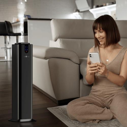 AROMELY Aromely Smart Bluetooth Scent Diffuser, Aromatherapy Nebulizing Waterless Diffuser for Home, Office & Room, Perfect Aroma Diffuser Up to 2,000 SQSF (Black)