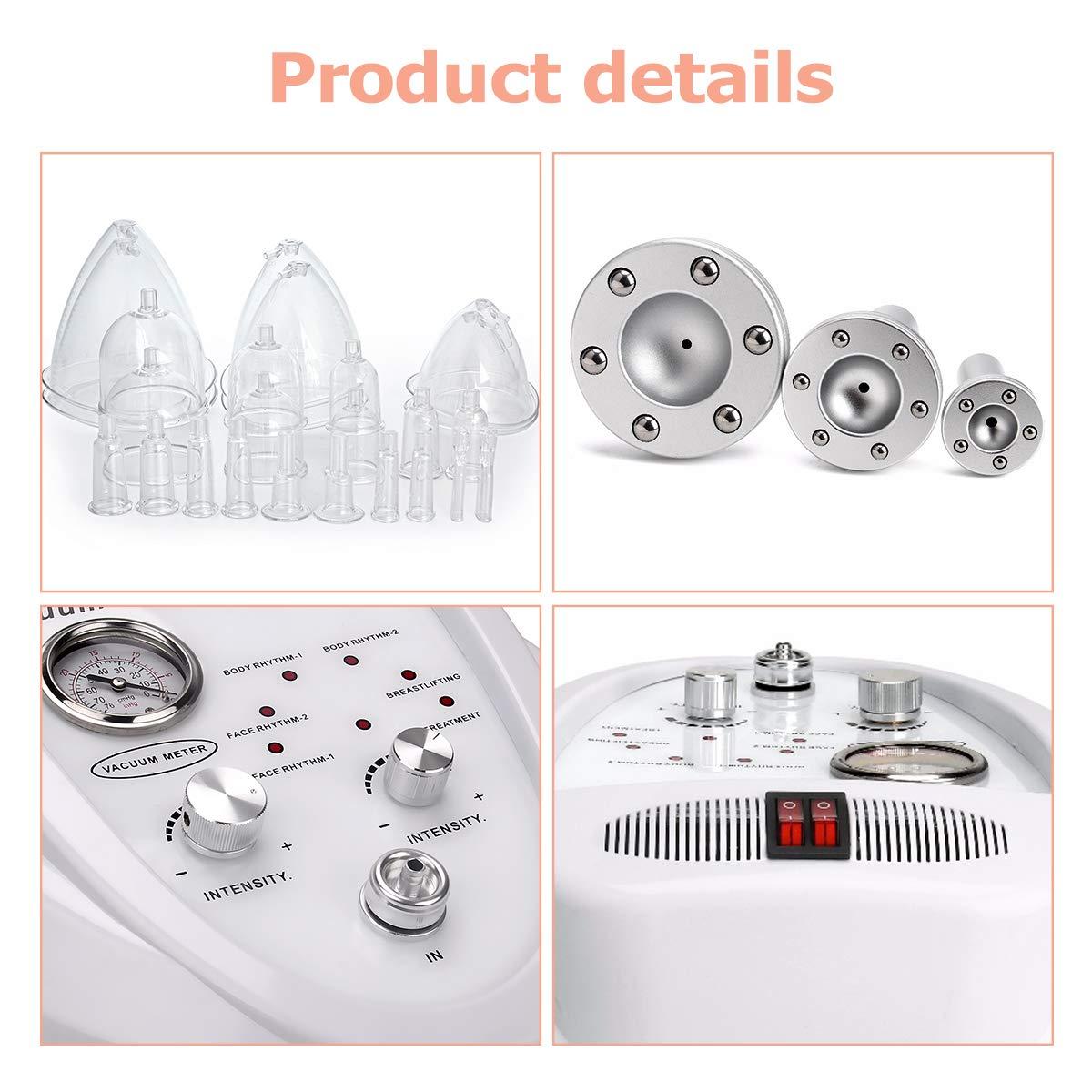 Meifuly Vacuum Therapy Cupping Machine with 30 Cups and 3 Metal Gua Sha Handles for Salon SPA, Body, Back, Face Massage Care