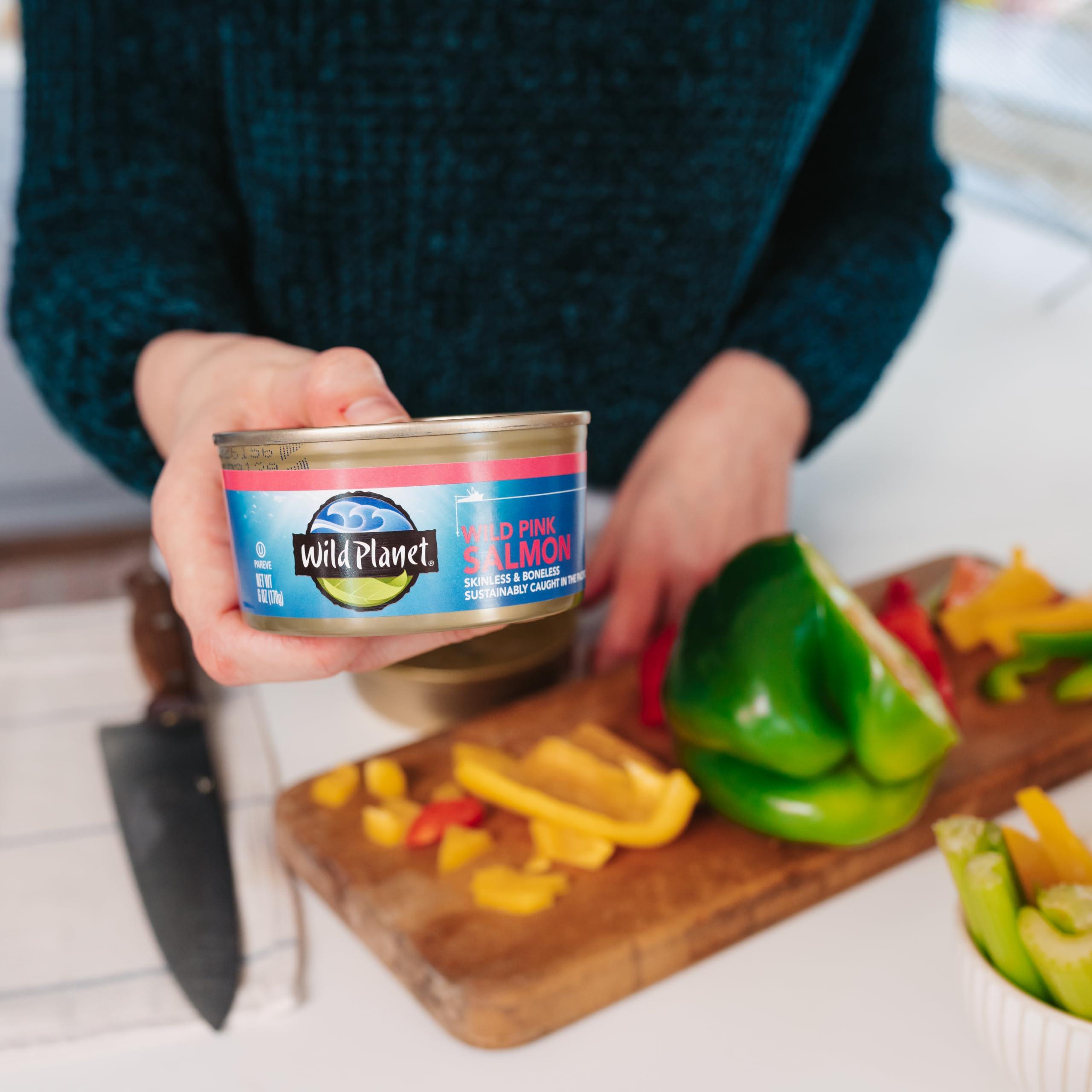 Wild Planet Wild Planet, Wild Pink Salmon, Canned Salmon, Sustainably Wild-Caught, Non-GMO, Kosher 6 Ounce, (Pack of 12)