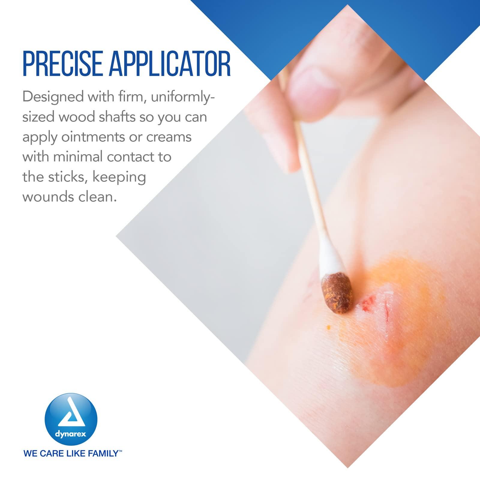 Dynarex Dynarex 4305 Sterile Cotton Tipped Applicator,6\" Length, Single-Use Wooden Cotton Tip Applicator for Wound Care & Dressing, Hygiene, Make Up, Cleaning Tool, Jewelry, Pack of 2000