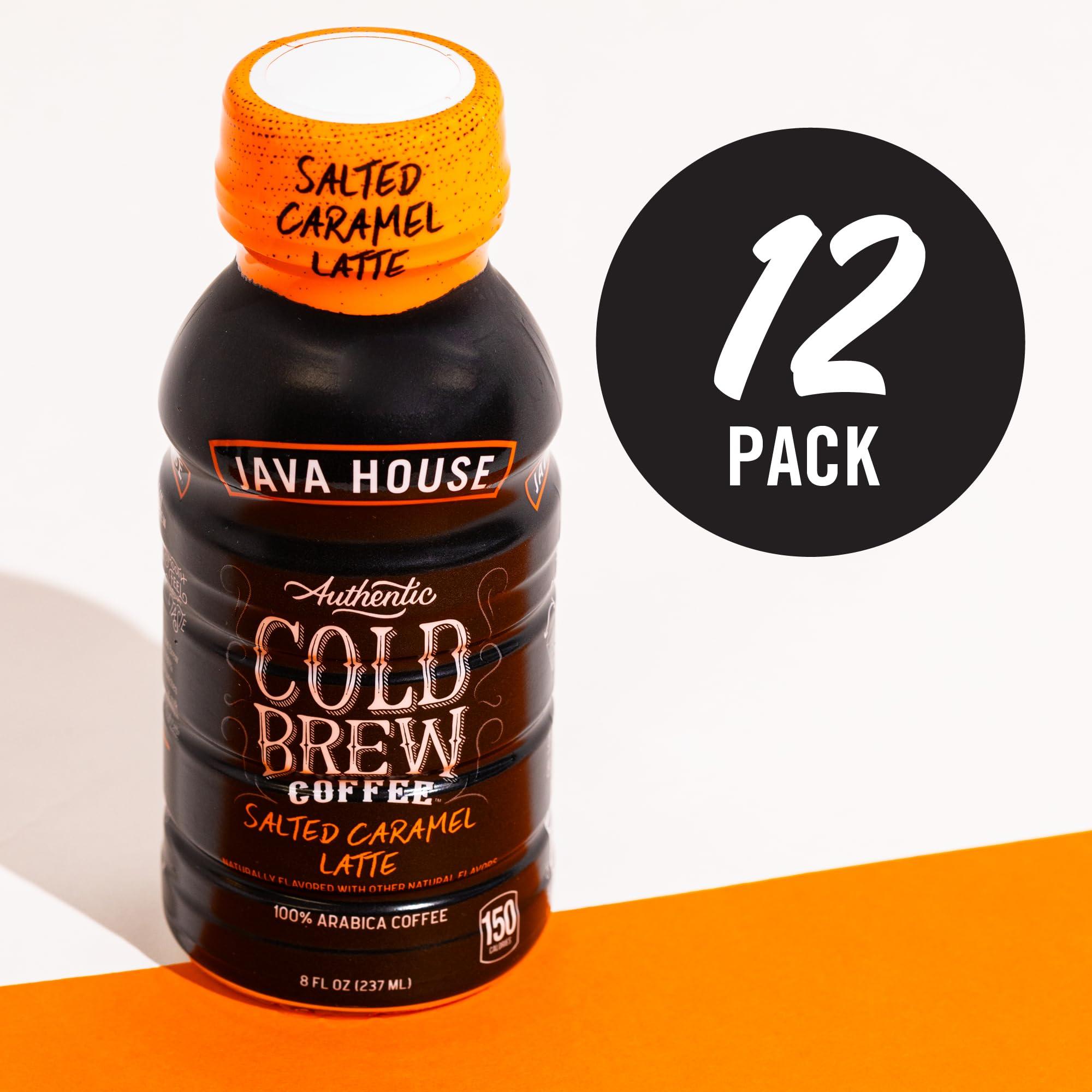 Java House Java House Cold Brew Coffee, Salted Caramel Latte, 12 Pack of 8oz Bottles, Ready to Drink Instant Cold & Iced Coffee (Salted Caramel Latte)