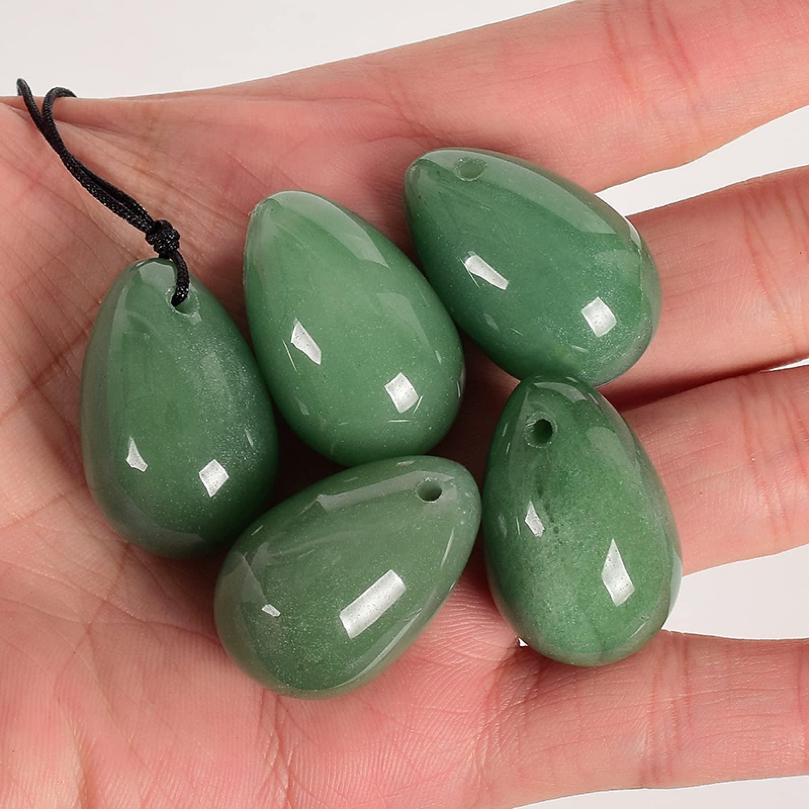 MiZuh Yoni Egg Set Drill 30 * 20 MM Yoni Egg 100% Natural Stone Healing Jade Crystal Egg Mineral Ball Kegel Massage,red Jasper 30x20mm