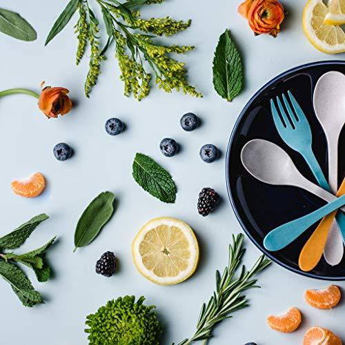 KNORK Knork Eco Spoon Plant Based Cutlery Bamboo Reusable Flatware Set, 12 Piece, Gray
