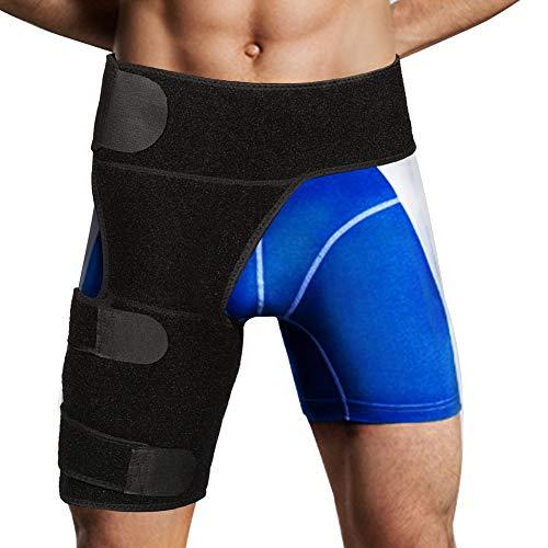 Greensen Compression Brace Sleeve for Hip, Groin Support Wrap for Thigh Hamstring Hip Arthritis Bursitis Sciatica Pain Relief Brace for Women Men Hip Flexor Brace Quad Muscle Strains Fits Both Legs