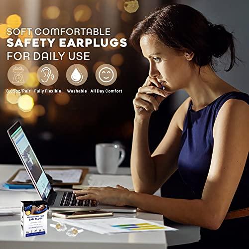 softvox softvox Small Ear Plugs 2 Pairs, Soft Silicone Noise Reduction Earplugs for Adults Kids 12+, Sound Blocking Earbuds for Sleeping, Snoring, Work, Concerts, Music,Travel,Motorcycle