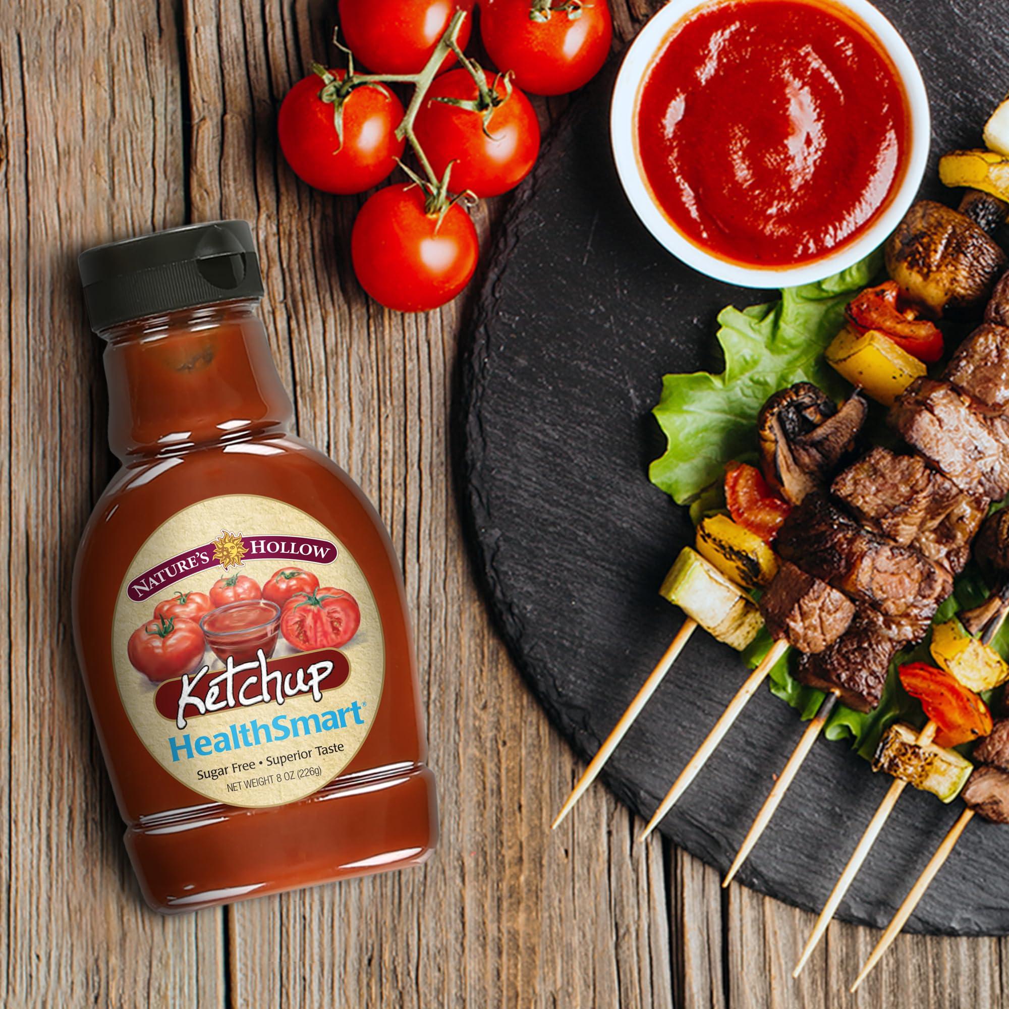 Nature's Hollow Nature\'s Hollow HealthSmart Sugar Free Ketchup: No Sugar Added Ketchup, Low Calorie, Keto, Gluten Free, Low Sodium Ketchup, Xylitol-Sweetened Ketchup Bottle, Diabetic & Low-Calorie Diets 8oz