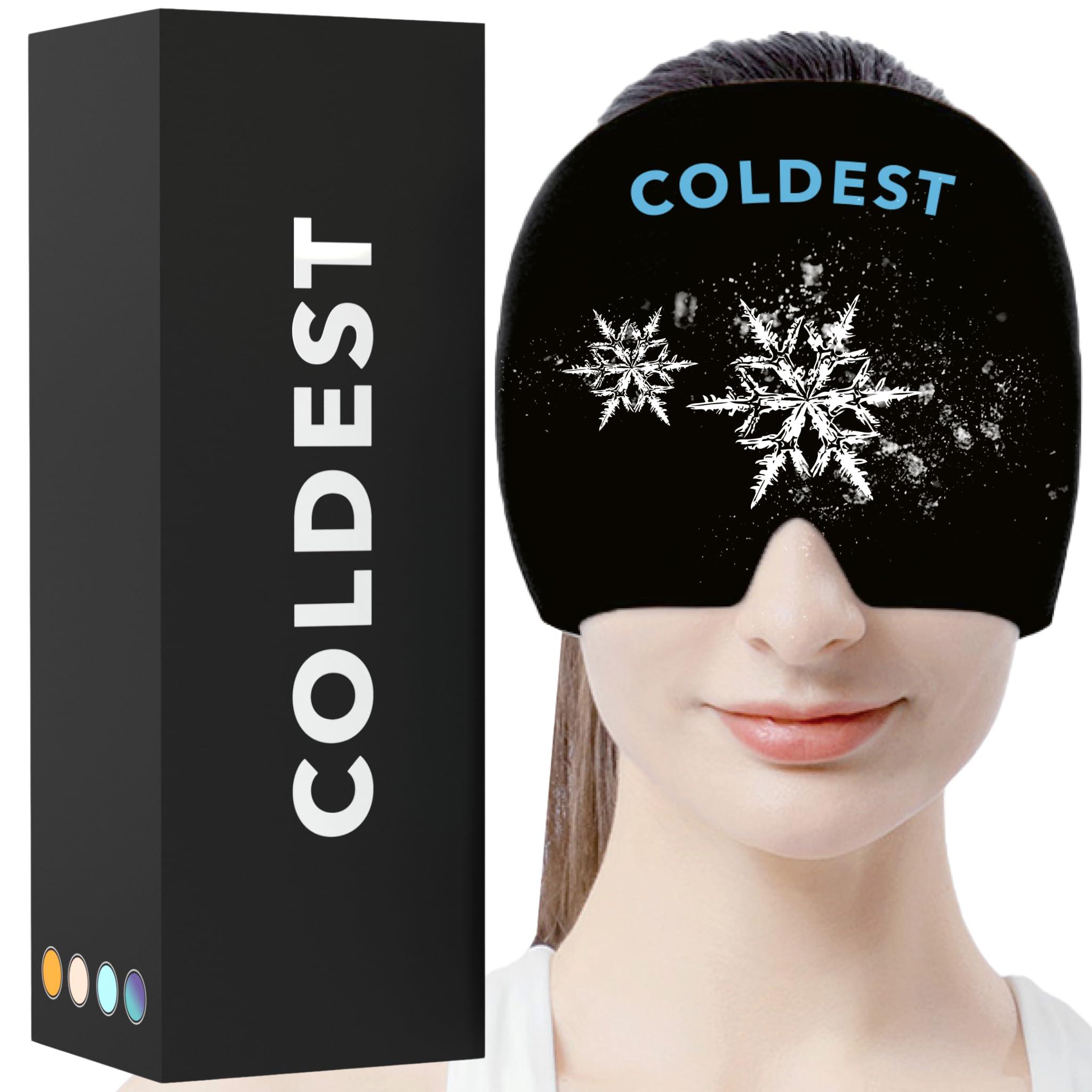 The Coldest Water Coldest Gel Ice Headache Migraine Face Relief Hat, Cold Therapy Migraine Relief Cap Migraine Ice Head Wrap Ice Pack Mask, Cold Compress Headache Relief Cap