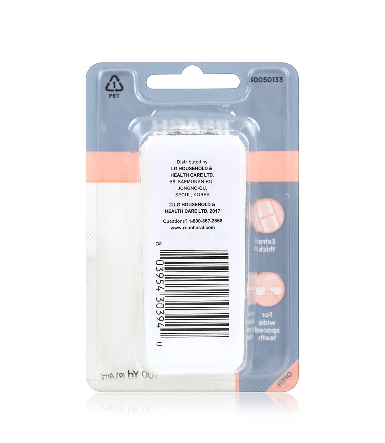Reach Reach Dentotape Waxed Dental Floss with Extra Wide Cleaning Surface for Large Spaces between Teeth, Unflavored, 100 Yards (Pack of 3)