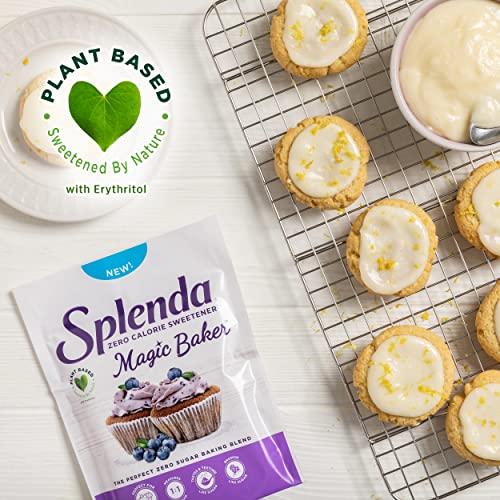 SPLENDA SPLENDA Magic Baker Zero Calorie Plant Based Granulated Baking Blend with Stevia, Erythritol and Allulose – Zero Sugar, Keto Friendly, 1lb (16 oz) Pouch (Pack of 1), White