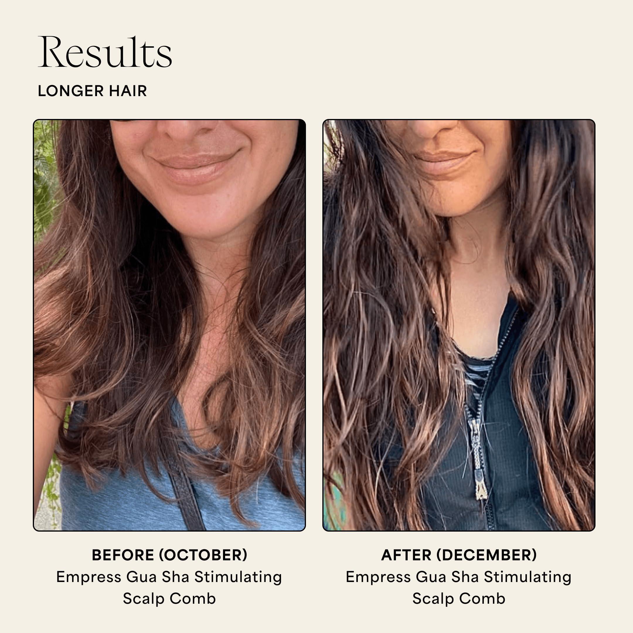 Wildling WILDLING Empress Gua Sha Stimulating Scalp Massager Comb I Scalp Scrubber for Hair Growth + Deep Scalp Cleansing I Patented Design Crafted with 100% Authentic Bian Stone