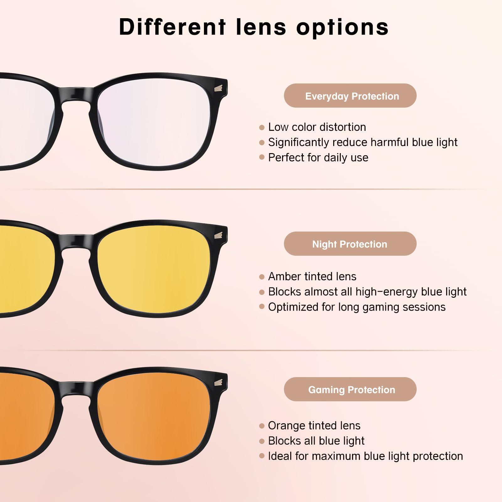 WINTOO WINTOO Night Driving UV Glare Glasses, Blue Light Blocking Glasses, Anti Glare Glasses, Night Driving Glasses for Men, Blue Light Glasses for Woman, Blue Light Glasses, Blue Light Glasses Men