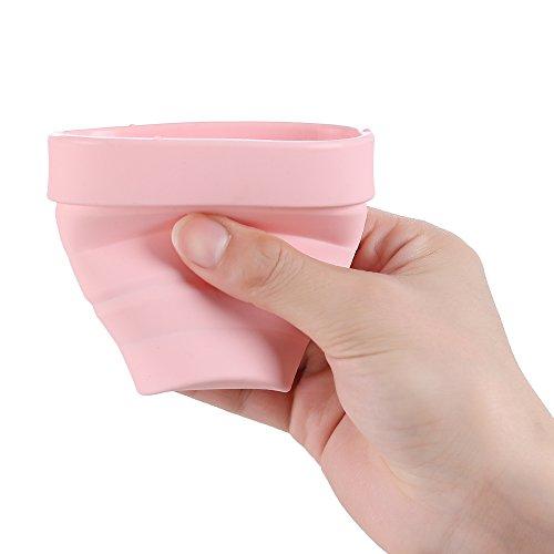 LUCKY CLOVER Menstrual Cup Sterilizer Cleaner, LUCKY CLOVER Collapsible Silicone Cup Foldable Sterilizing Cup for Menstrual Cups and Storing Your Diva Cup - Foldable for Travel(Cute Pink)