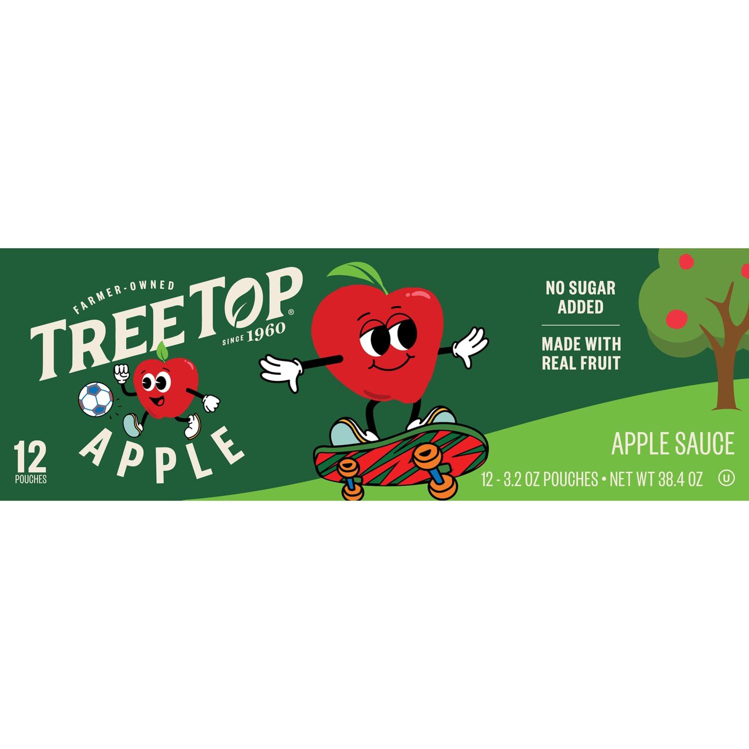 Tree Top Tree Top Apple Sauce Pouches, Apple Flavor, No Sugar Added, 3.2 oz. pouches (Pack of 48)