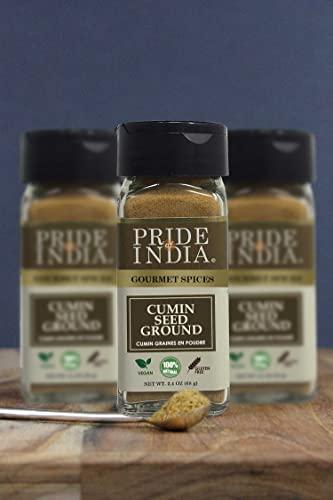 Pride Of India Pride of India Cumin Seed Ground Traditional Indian Spice Seasoning spice for Curries/Lentils/Chicken/Meat Easy to Use 2.4 oz. Small Dual Sifter Bottle