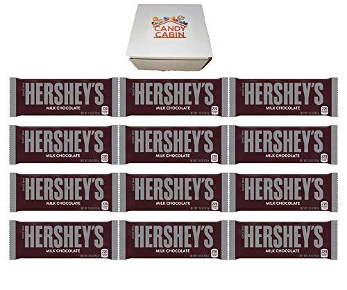 CANDY CABIN Hershey's Milk Chocolate Candy Bars, Bulk Candy, 1.55-Oz. Bars By CANDY CABIN (12 Count)