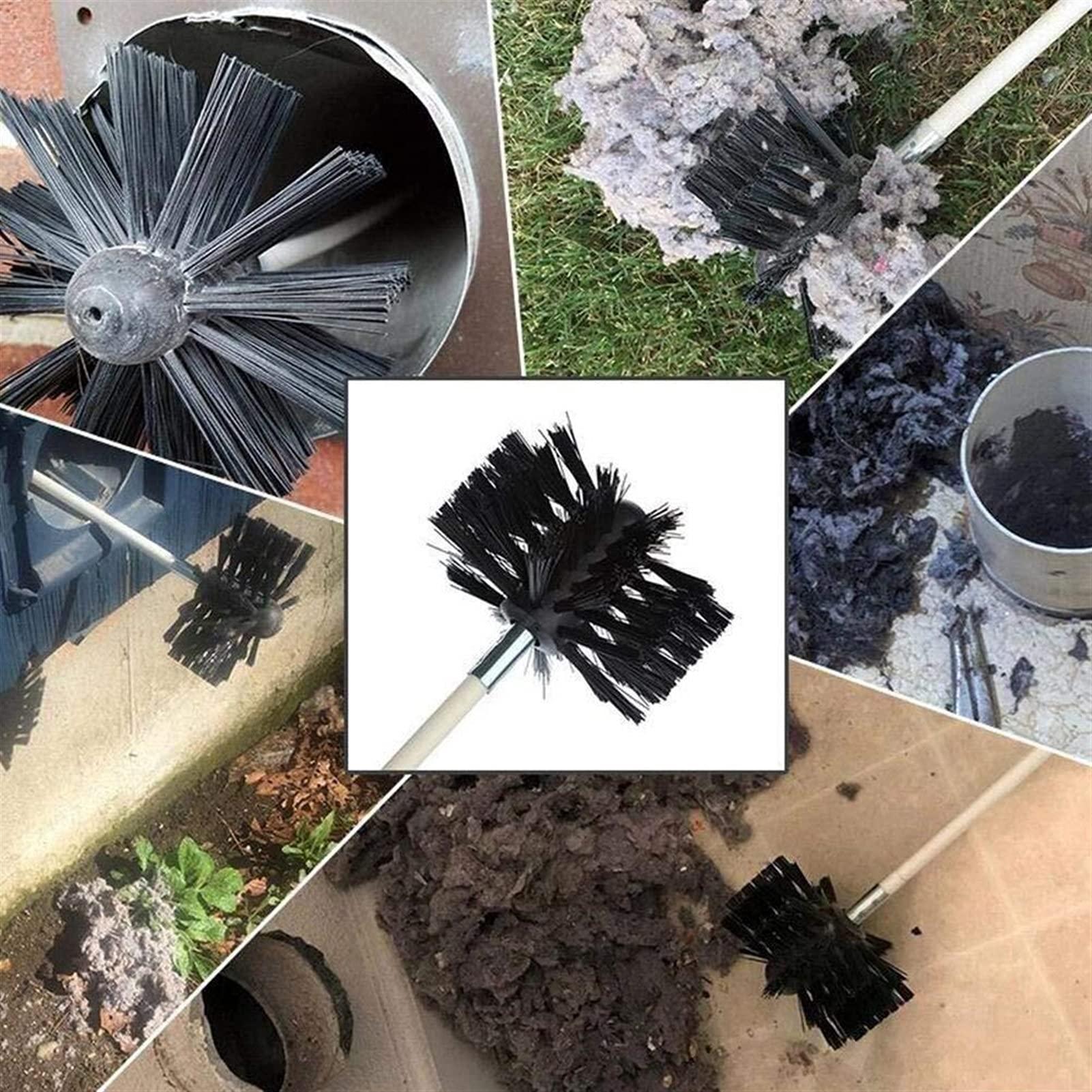 LIYUN chimney sweep kit Dryer Vent Cleaner Kit Dryer Lint Brush Vent Trap Cleaner Flexible Dryer Lint Remove Fireplace Chimney Brushes With 9/12/15/18 Rods, 1 Brush Head, Use With Or Without Drill ( Color :