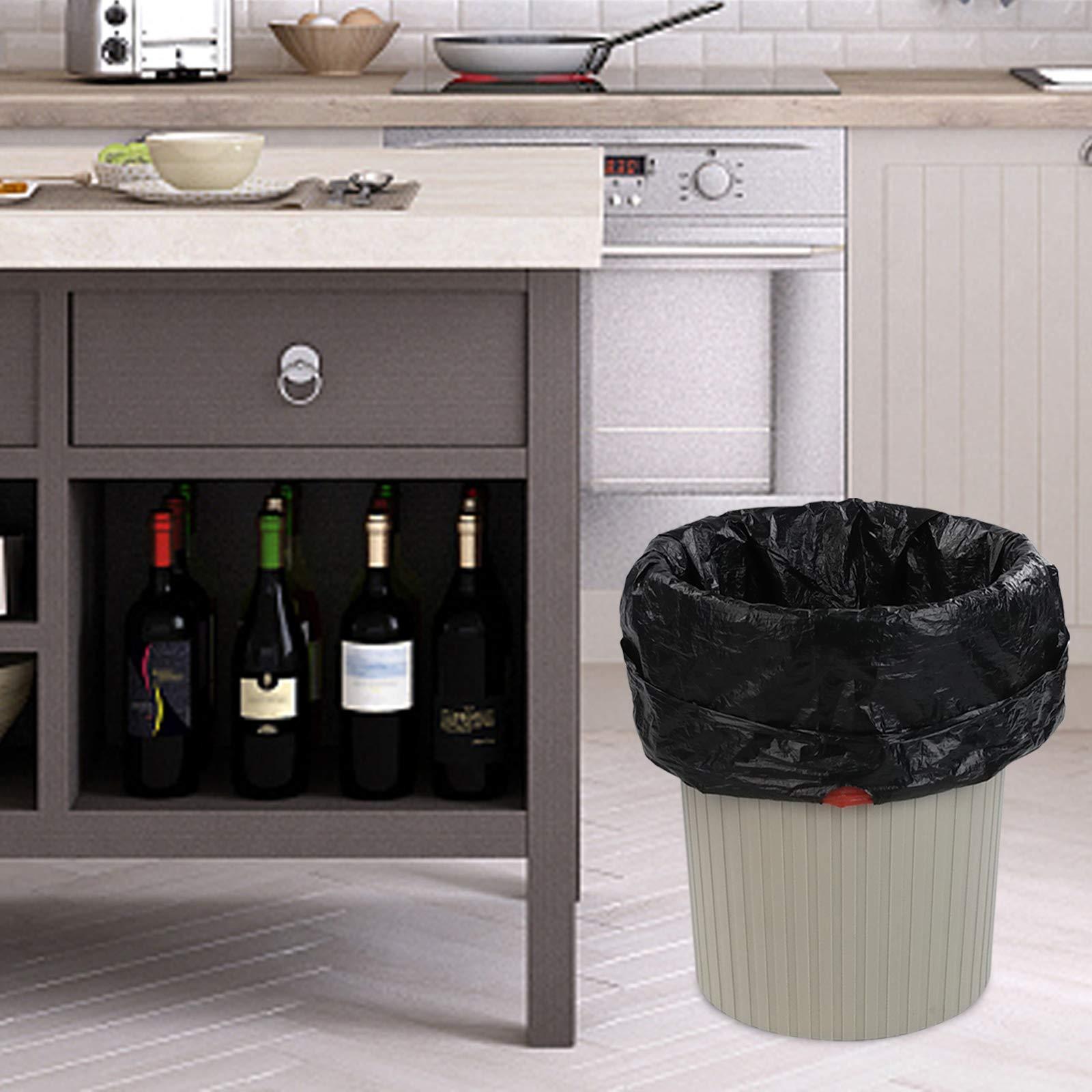 Xowine Xowine 6 Gallon Drawstring Trash Bags, 105 Counts Black Garbage Bags with Drawstring