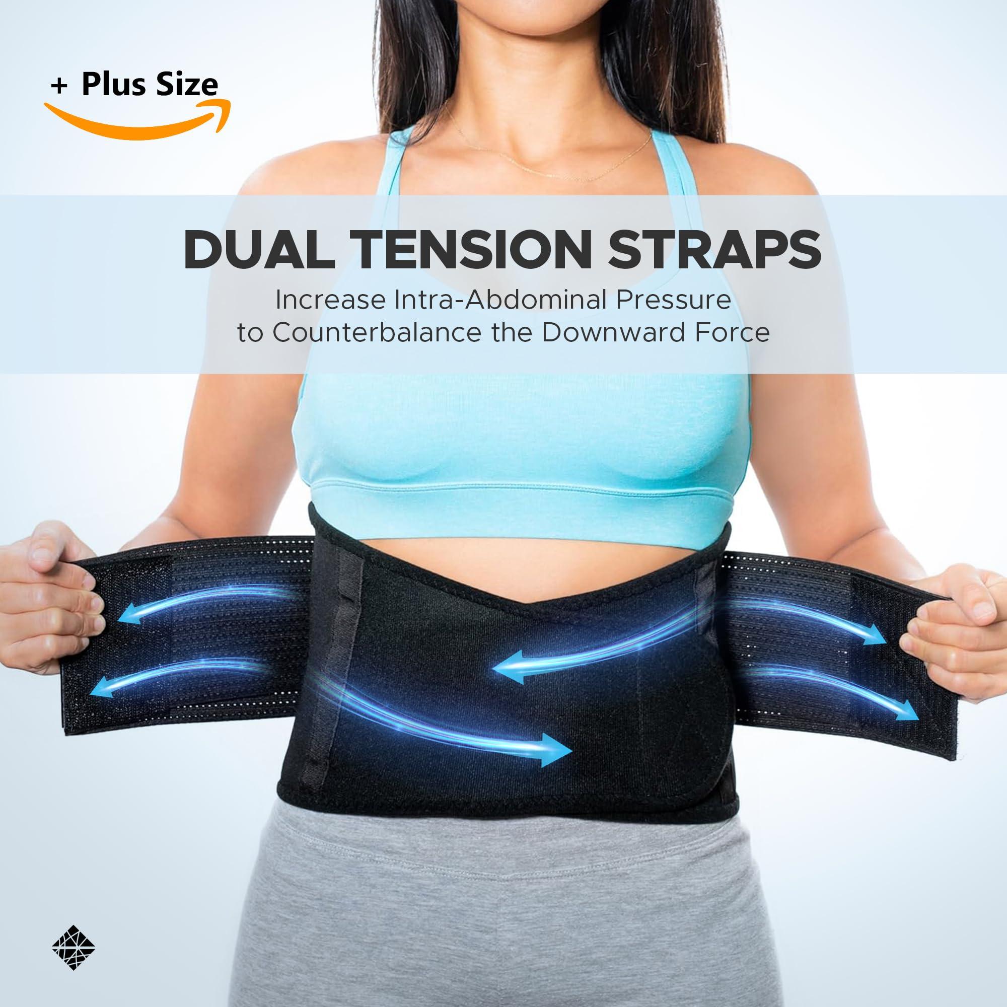 NeoHealth Plus Size Back Brace for Lower Back Pain |5XL| Lumbar Support for Pain Relief and Injury Prevention | Under Clothes Belt | Back Support Belt for Women & Men | Big and Tall | Obese Oversized Overweight