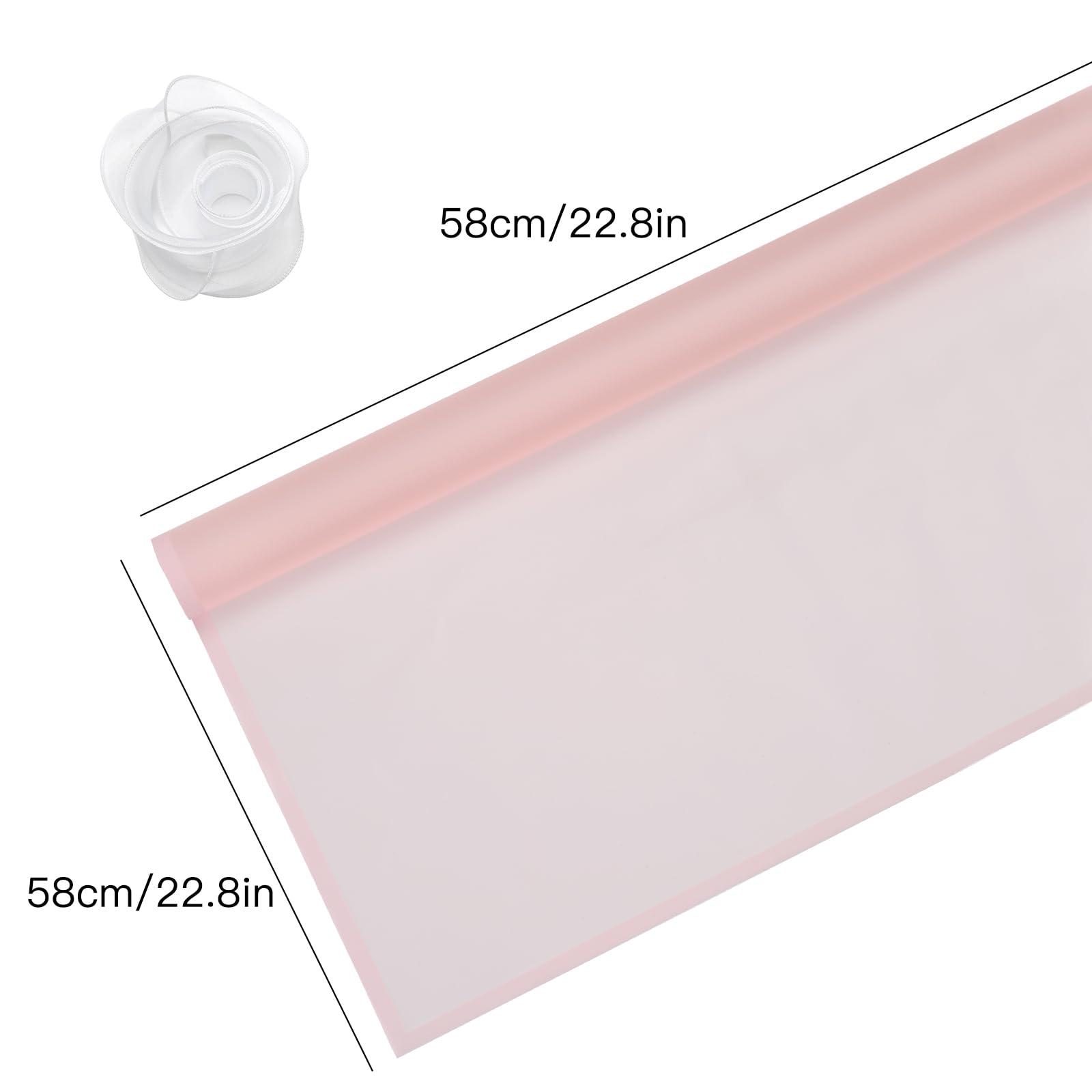 Beautyfloral Beautyfloral flower wrapping paper, bouquet wrapping paper, Korean wrapping paper, border Flower Wrapping Paper,with ribbon 22.8 * 22.8in (Beauty-1-pink)