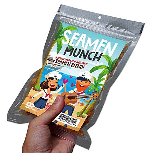 Gears Out Seamen Munch Spicy Trail Mix - Funny sea captain and ship design - Edible gifts for women - Spicy mix, Made in the USA