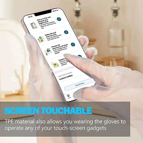 Meekear Meekear Food Prep Disposable Gloves, TPE Clear Latex-Free Food Safe Cleaning Gloves, BPA Free, Powder Free, Oil Tight (200, X-Large)