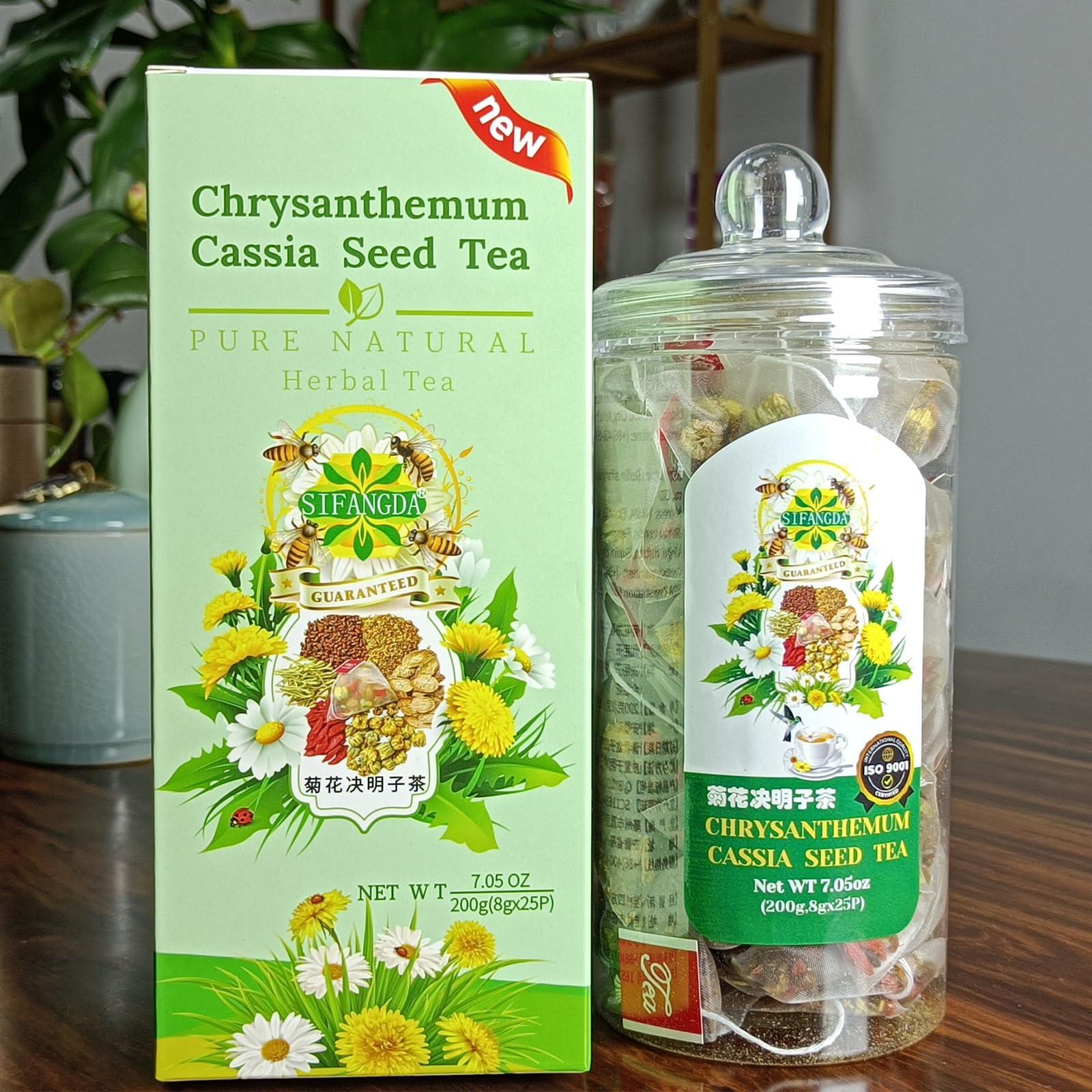 SIFANGDA SIFANGDA Chrysanthemum Cassia Seeds Tea Bags 14.1oz (400g / 8g25P2) -Pure Natural Herbal Liver Detox Tea-Caffeine Free Nourishing Liver Tea