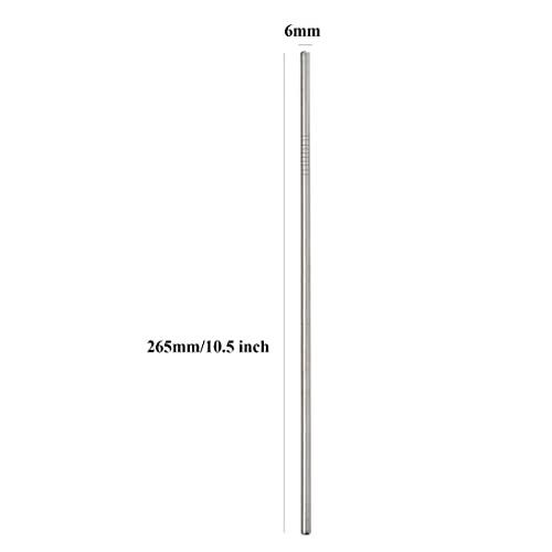 NiceCaTeLe Reusable Metal Straw 50Pcs In Bulk.265mm Reusable Stainless Steel Straight Straws.NiceCaTeLe Drinking Straws Wholesale for 30 oz & 20 oz Tumblers Yeti Water Bottle(10.5" - Silver, 50pcs - Straight)