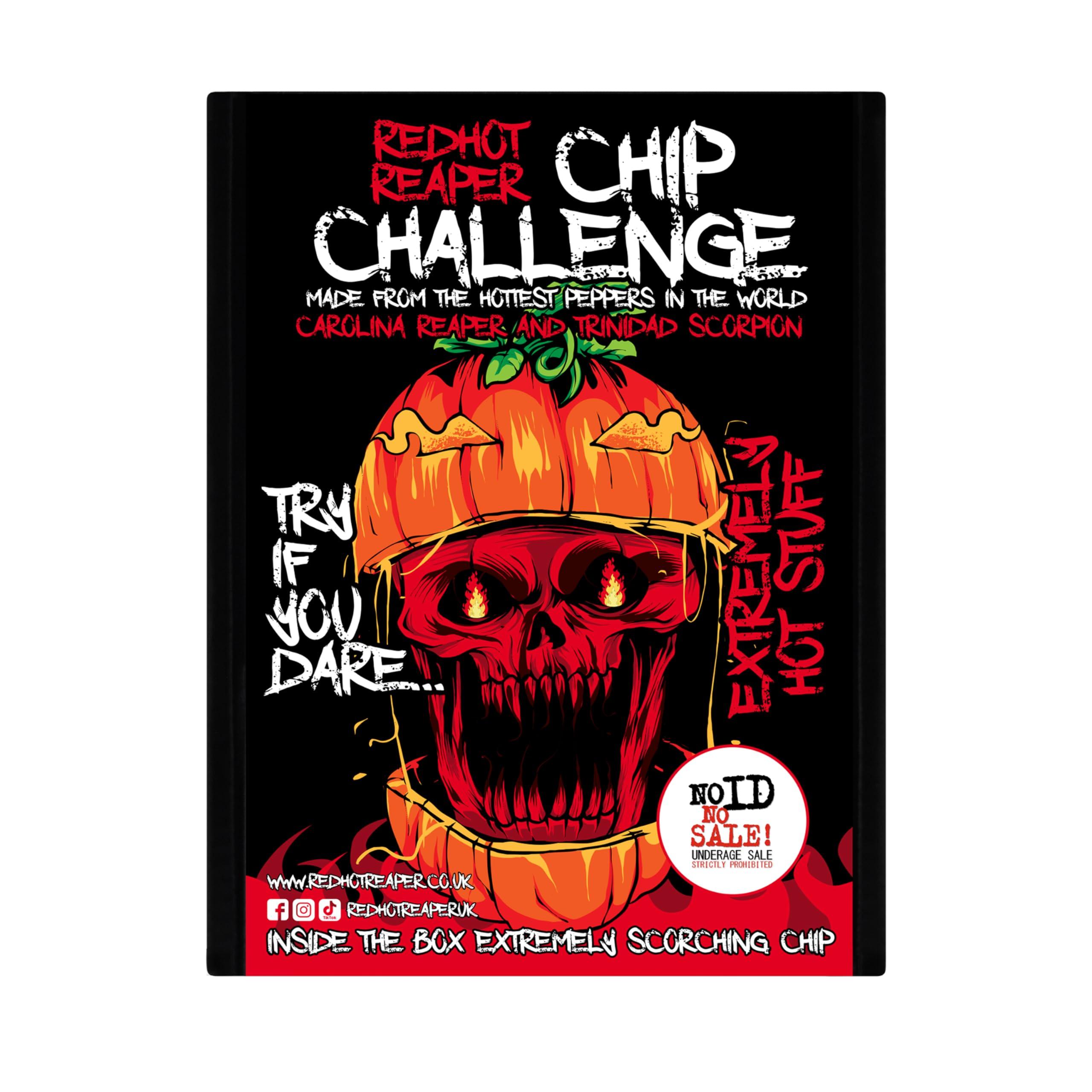 Red Hot Reaper Red Hot Reaper 1x Chip Challenge Hottest Chip Halloween Carolina Reaper Spicy Challenge - Stupidly Spicy Hot Chip