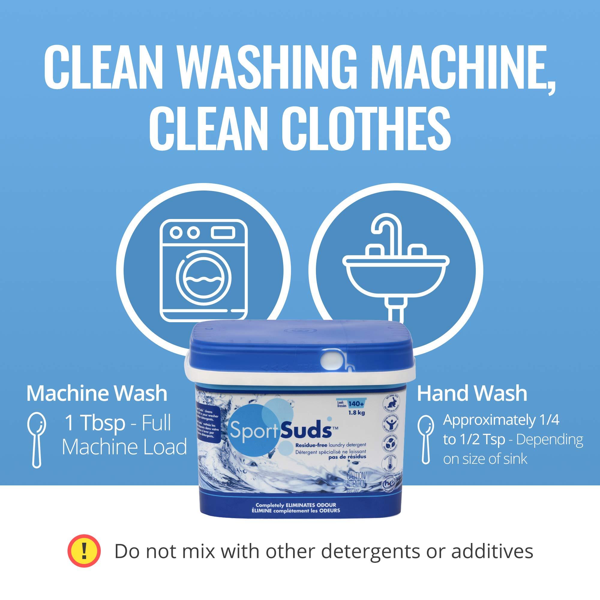 Sport Suds Sport Laundry Detergent, Odor Eliminator Technology, Laundry Soap for Workout Clothes and Everyday Use - Sport Suds 1.8Kg